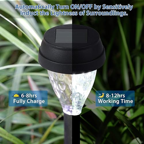 Miniatura 3 de TWINSLUXES - Paquete de 12 luces solares LED para senderosacerasjardínpatioexteriores, impermeables, h12 horas de duración, encendido y apagado