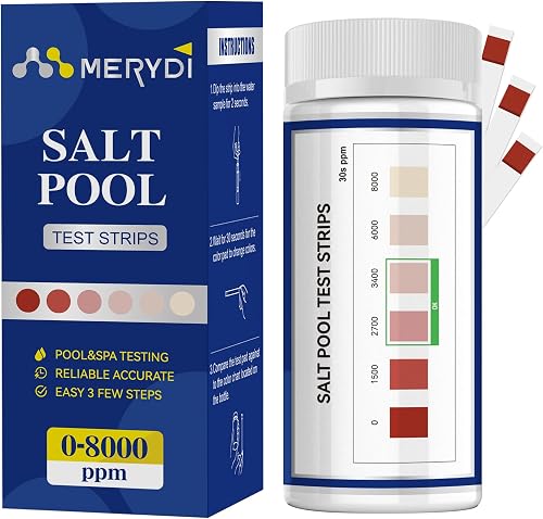 Saltwater Pool Test Strips, 0-8000 ppm, Salt Test Strips