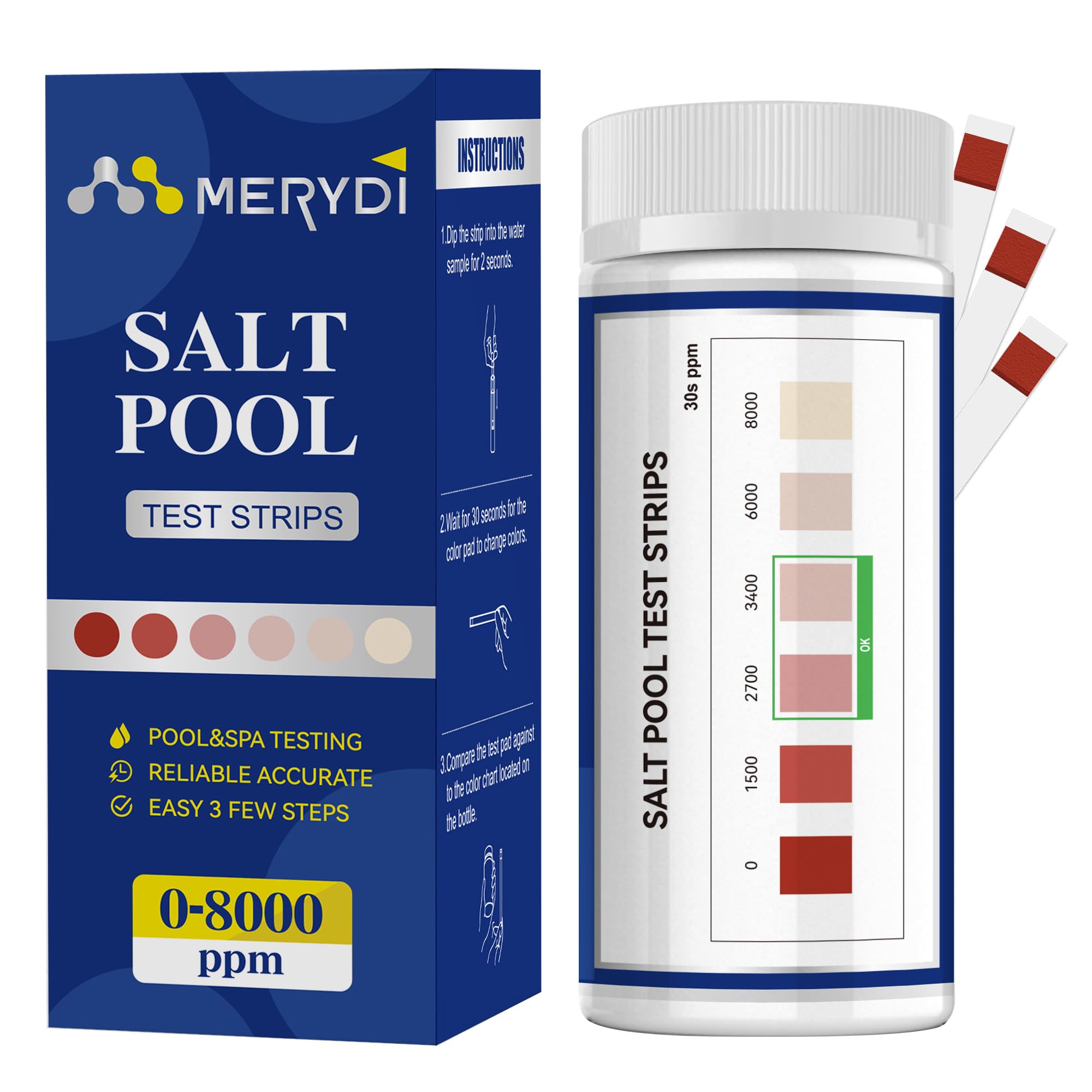 Saltwater Pool Test Strips 0-8000 ppm-image-0
