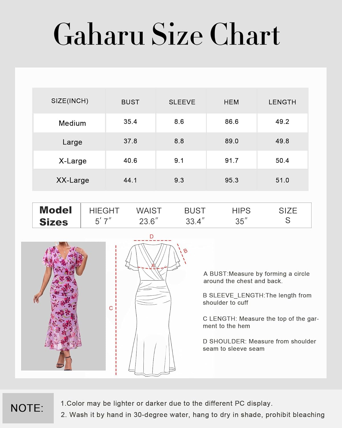 Gaharu Women's Summer Floral Bodycon Maxi Dress 2026 Ruched Mesh Ruffle Sleeve Spring Wedding Guest Cocktail Party Dresses - Image 6