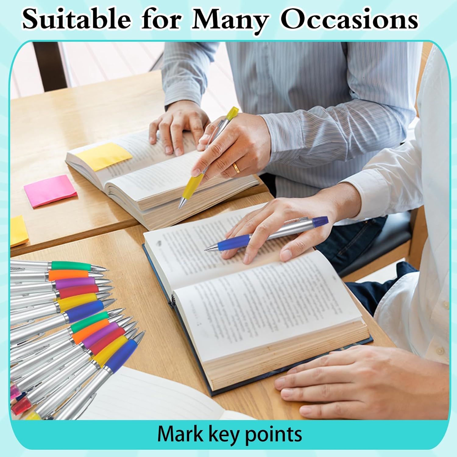 Colarr 30 Pcs Highlighter with Ballpoint Pen Combo Chisel Tips Pen Highlighter Combo for Student Office Writing Coloring Underlining Highlighting(Multi Colors)