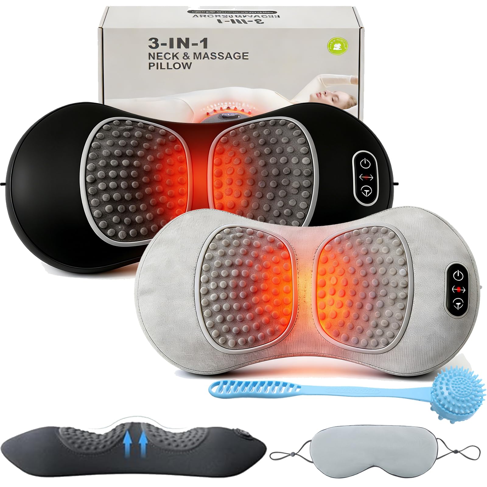 Ergo Pur Rücken, 2026 Upgrade 3 Zonen Ergo Flow Tiefenmassagegerät, Ergonomische Rückenmassagegerät Unterer Rücken, Elektrisches Massagegerät Mit Wärme (2 Pcs)