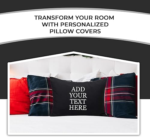 Miniatura 5 de Personalized Passion Fundas de almohada tamaño King (20 x 40 pulgadas), fundas de almohada suaves y acogedoras con cierre de sobre con nombre