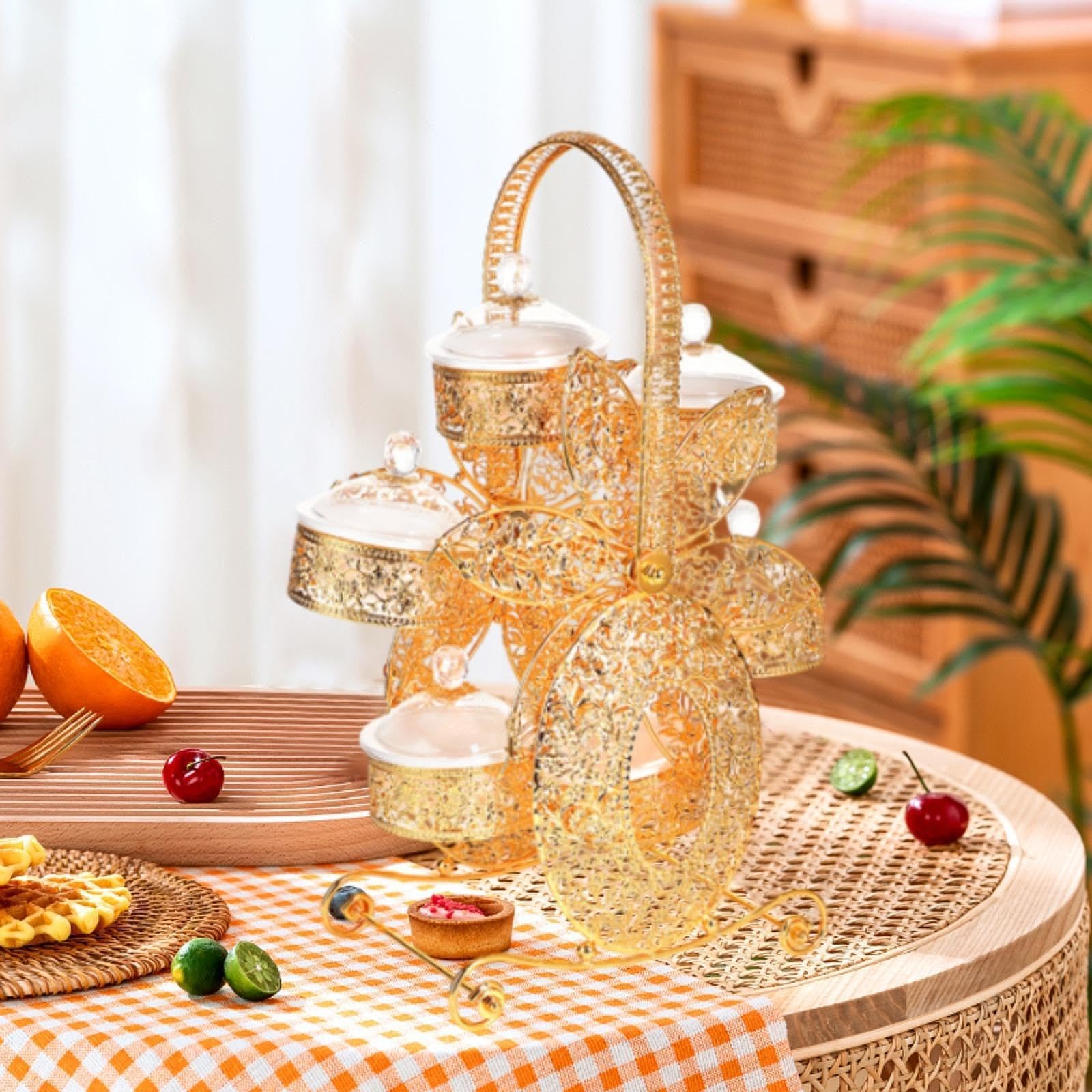 Servierplatte für Trockenfrüchte, Nüsse, Süßigkeiten und Kekse – | ideal für den Wohnzimmertisch.