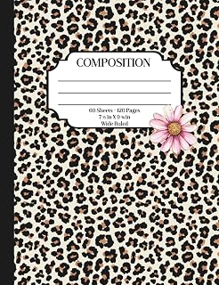 Leopard Skin Composition Notebook – Wide Ruled, 120 Pages, 7.5” x 9.75” – Animal Print Notebook for Students, Back-to-School Supplies, Writing, Journaling, Class Notes