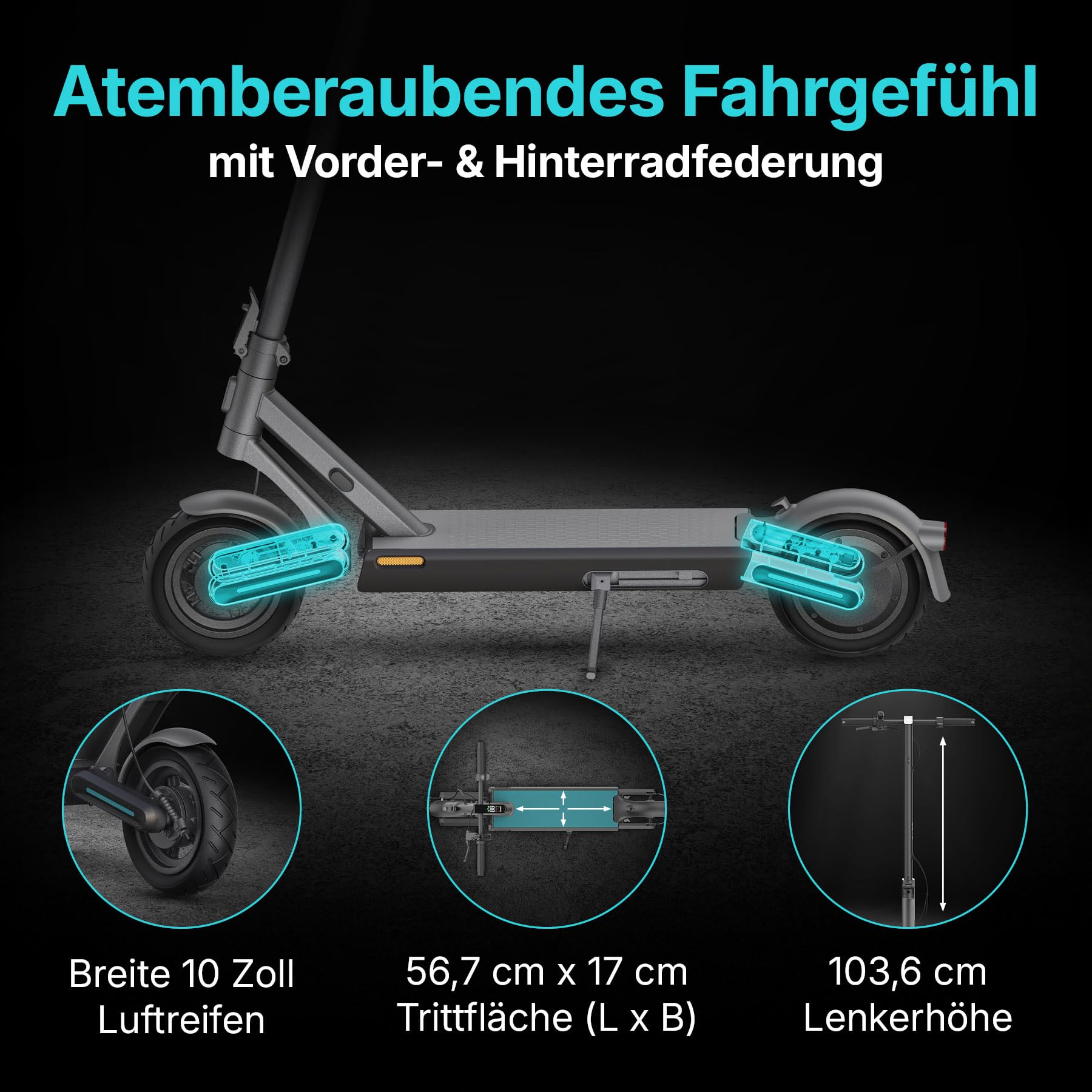 Odys E-Scooter mit Straßenzulassung und Blinker (je nach Modell bis zu 75 km Reichweite & bis zu 25% Steigung, max. 20km/h, klappbar) E-Roller mit Straßenzulassung Elektroscooter Elektroroller