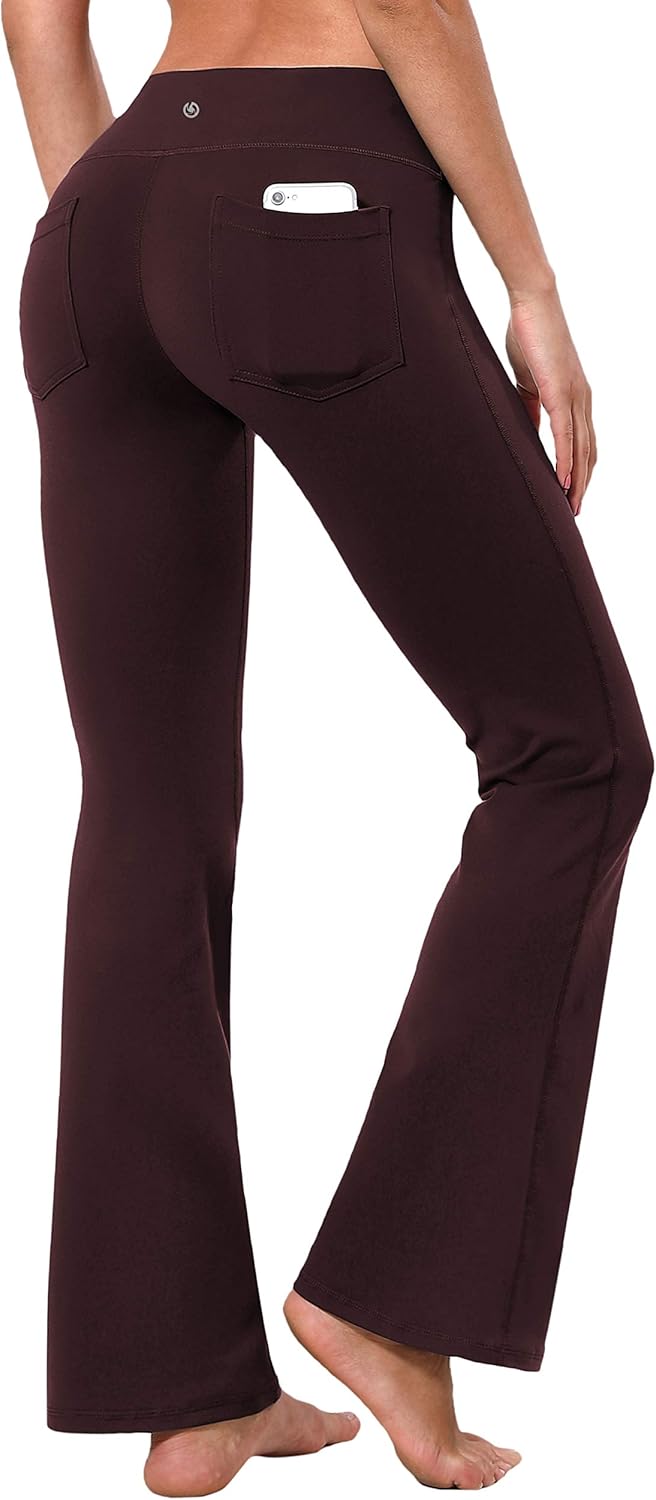 BUBBLELIME 29″/31″/33″/35″ 3 Styles Women’s Bootcut Yoga Pants Basic/Back Pockets High Waist Workout Tummy Control Flare