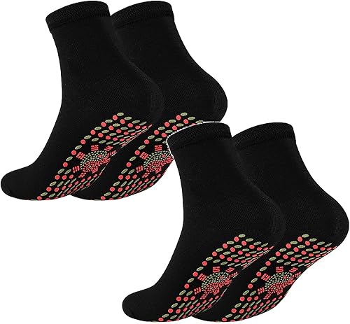 JOYO Calcetines calefactables Turmalina Calcetines de salud autocalentables magnéticos cómodos invierno cálido unisex calcetines de algodón