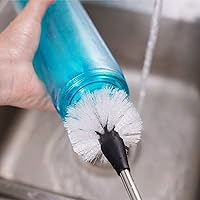 Vista 7 de Juego de cepillo de botella de acero inoxidable 3 en 1 y cepillo de pajitas, cepillo de limpieza de mango largo con cabeza reemplazable