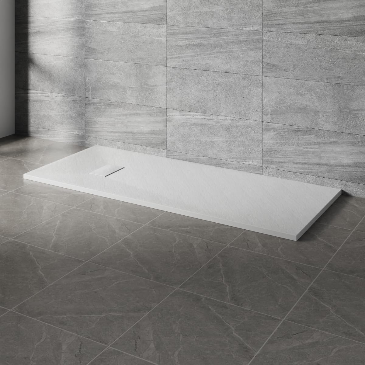 Nrg White 1800X700mm Smc Rectangle Shower Tray With Fast Flow Waste For Bathroom Enclosures