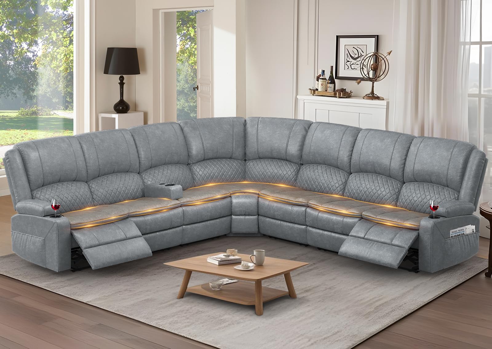 Yolsali Manual Reclining Sectional Sofa Set