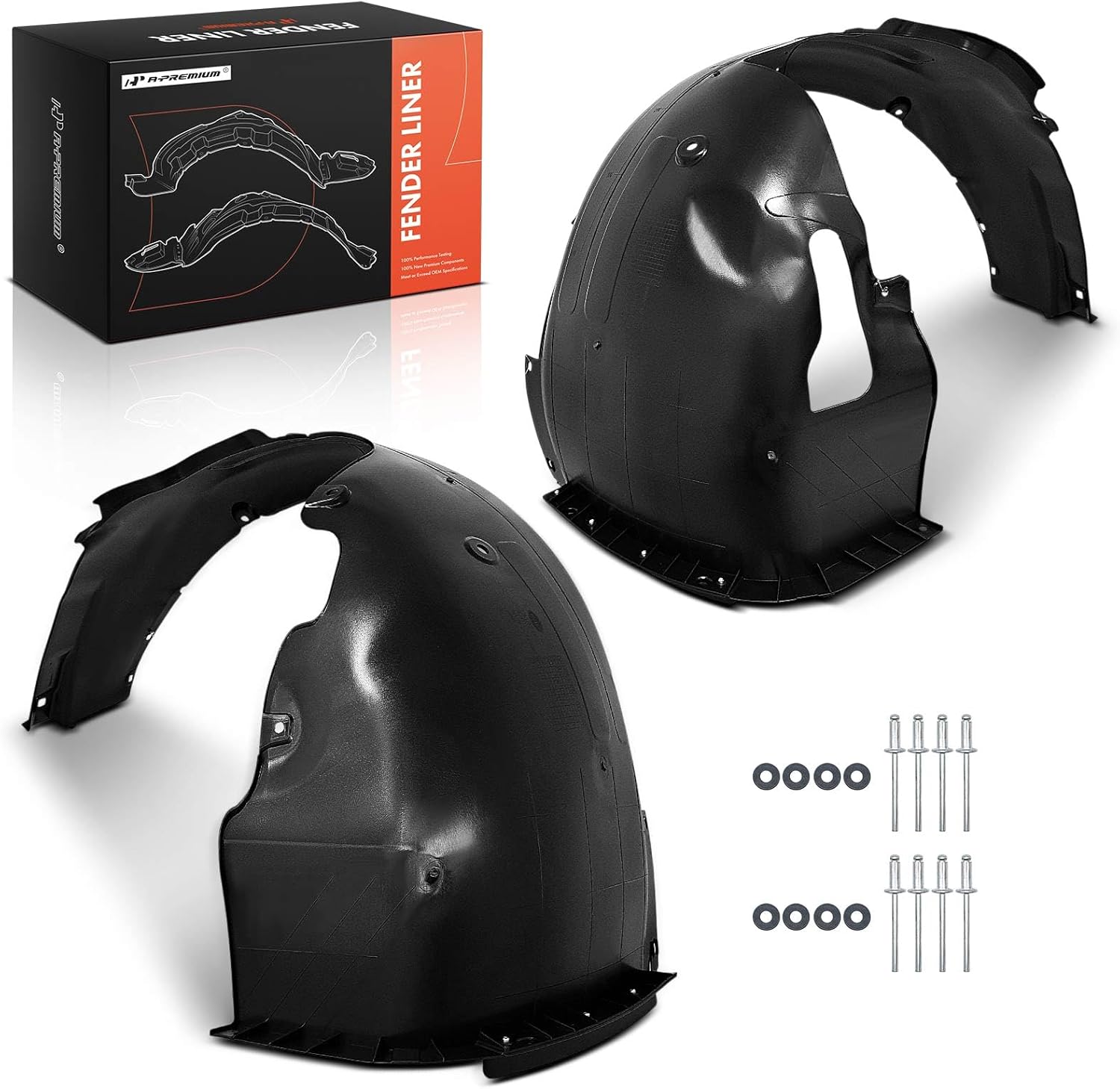 A-Premium Pair Front Inner Fenders Liner Splash Shield Set with Clips & Insulation Foam - Compatible with Hyundai Elantra 2017-2018 - Factory Fresh (PP), Not Refurbished or Recycled