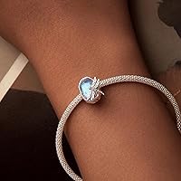 Vista 2 de MUNDELL Auténtica plata de ley 925 con colgante de sol, mariposa, corazón, luna, loto y circonita cúbica brillante para pulsera o brazalete original