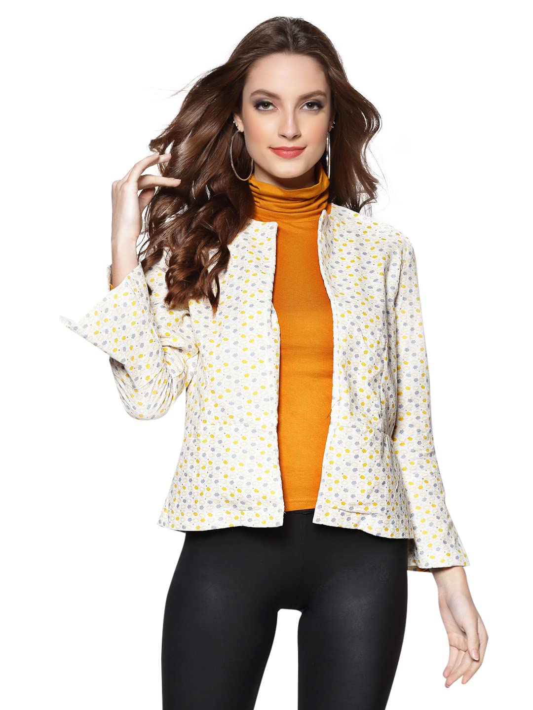 Women Sera A-Line Coat (LA2593-OffwhiteA_Offwhite_Small)-image-4