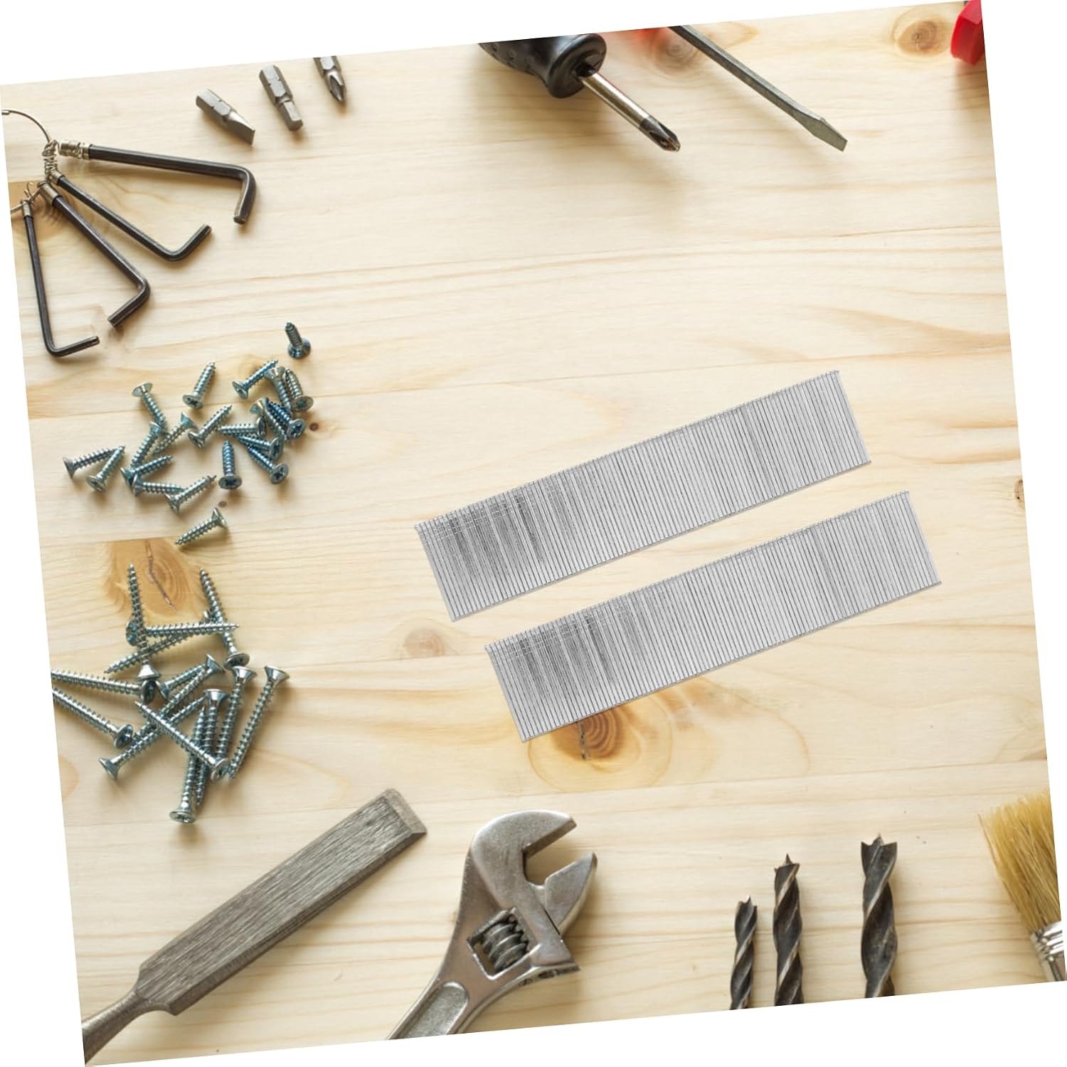 5000pcs Straight Gauge Nails for Woodworking Pneumatic Finish Fasteners Portable Box Ensuring Precision and Stability for Furniture Assembly and Carpentry Projects