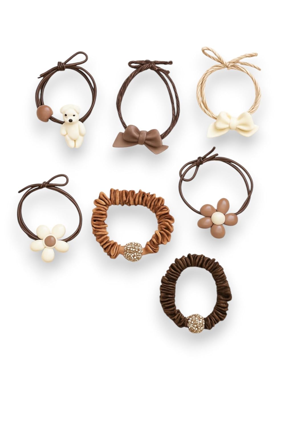 7-in-1 Premium Designer Hair Tie Combo Set – Wear as Hair Accessories or Stylish Hand Stacks 7-in-1 Premium Designer Hair Tie Combo Set – Wear as Hair Accessories or Stylish Hand Stacks