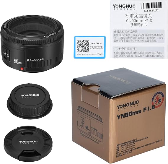 YONGNUO YN50mm F1.8 Lens Large Aperture Auto Focus Compact Lens For Canon EF Mount EOS Camera
