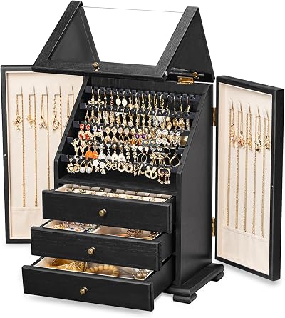 Jewelry Box Organizer, Wood Jewelry Box for Women, Jewelry Storage &Display