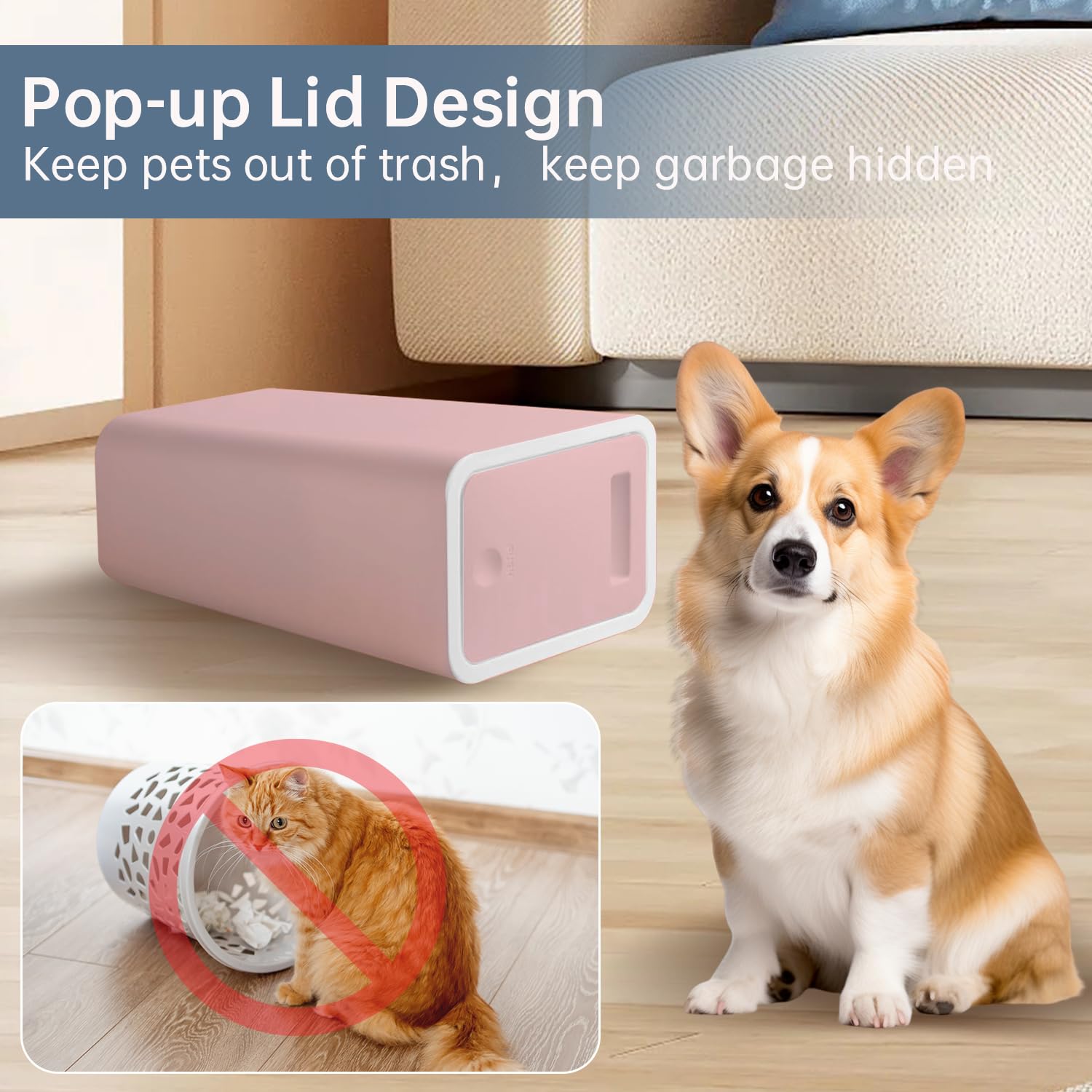 Amazon.co.jp: mzxoo 2個パック ピンク スリム 省スペース ゴミ箱