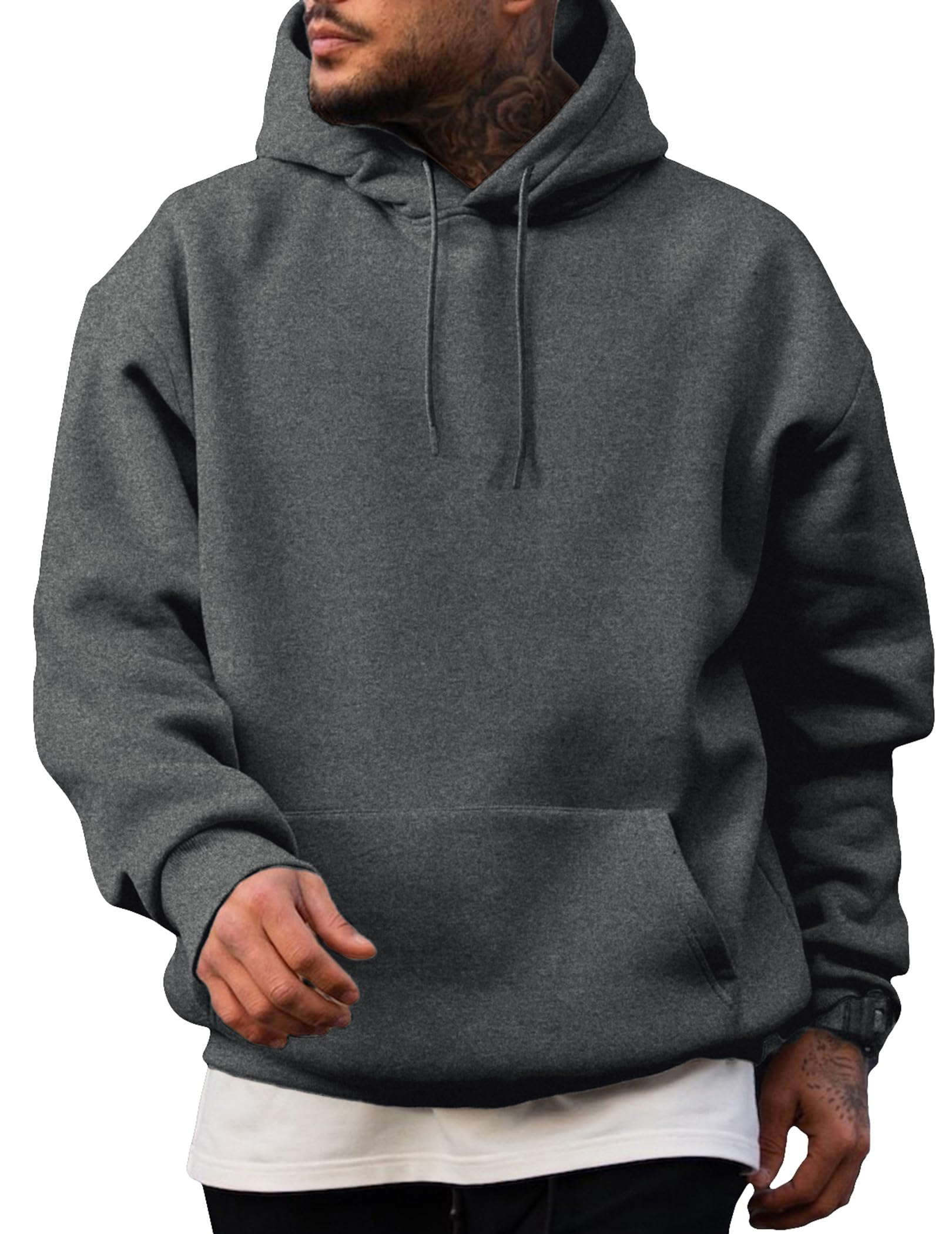 JMIERR Mens Fleece Lined Oversized Hoodie Pullover Sweatshirts