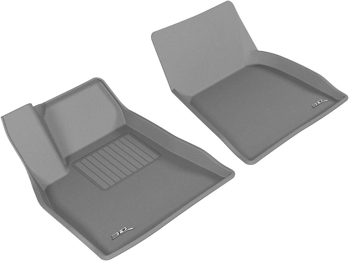 3D MAXpider Front Row Custom Fit All-Weather Floor Mat for Select Tesla Model S Models - Kagu Rubber (Gray)