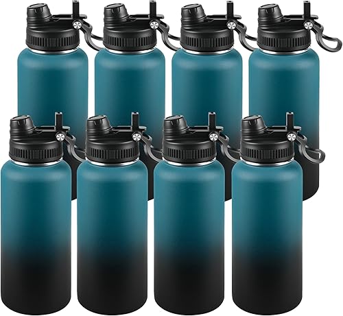 Miniatura 80 de Botella de agua aislada de 22 onzas, tapa 2 en 1 a prueba de fugas (sorbo/pajilla) + asa, botella de acero inoxidable para deportes, viajes, trabajo