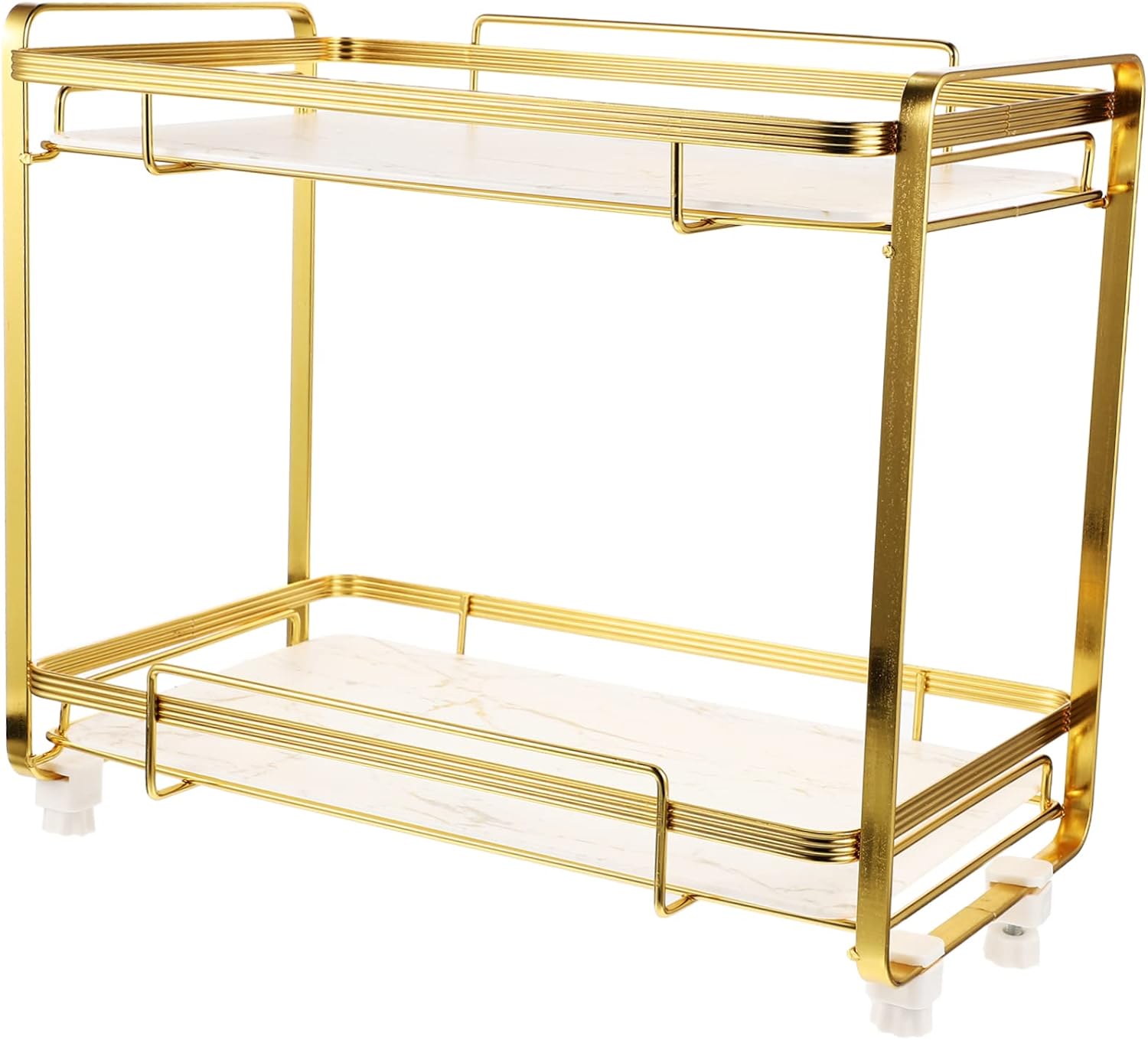 Bathroom Decor Shelf for Toiletries Space-Saving Storage Rack Marble Look