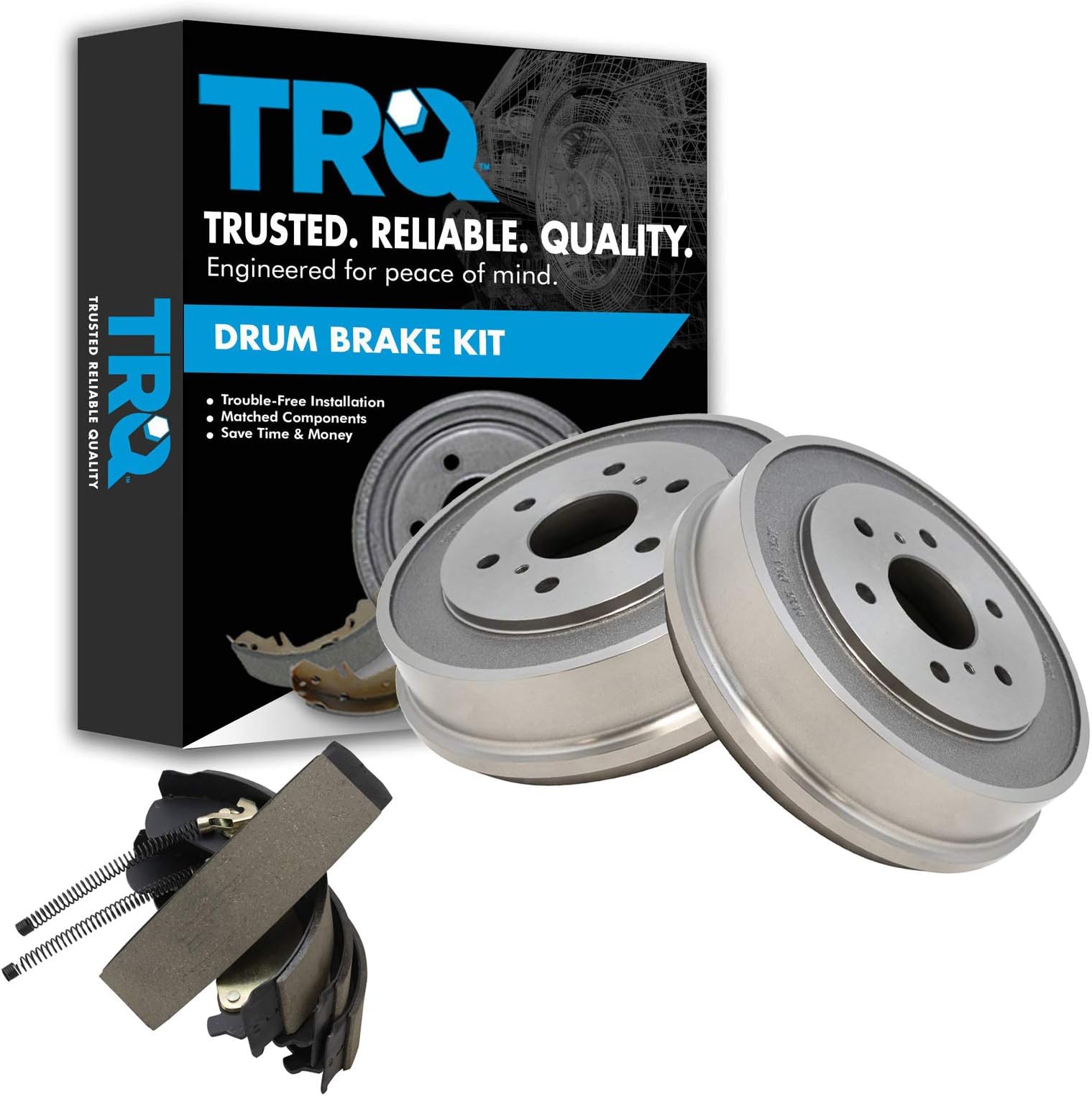 TRQ Rear Brake Drum Pair Set for 20052008 GMC Sierra 1500/
