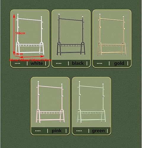Miniatura 7 de Single Tidy Rails Sturdy Clothes Rack Heavy Duty Metal Clothes Hanging Stand Garment Display Hanger with 2 Tier Storage Shelves and 4 Hooks for