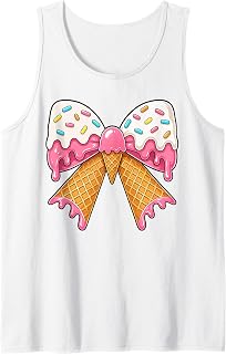 Colorful Sweet Sprinkles Bow Ice Cream Drip Tank Top