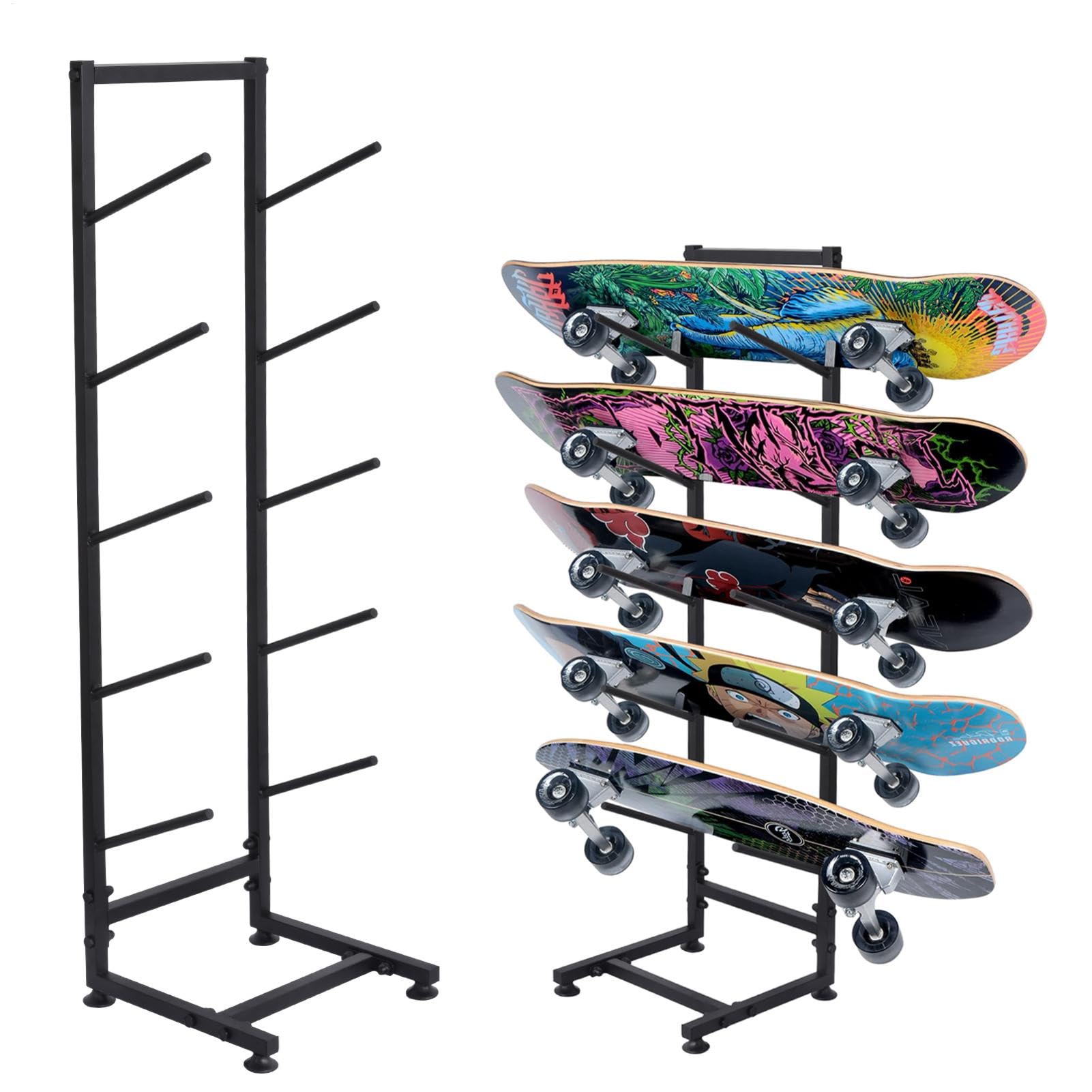 Skateboard Rack Floor Stand, Snowboard Storage Rack, Skateboard Organizer, Single Sided Standing 5 Layer Skateboard Holder Floor Rack For Club, Skate Shop, Home