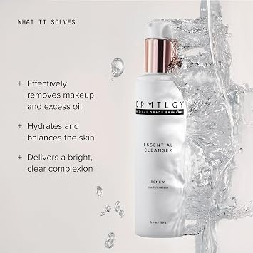 DRMTLGY Essential Facial Cleanser Gentle Foaming Face Wash with Peptides, Niacinamide & Hyaluronic Acid Hydrating, Sulfate-Free, All Skin Types, 6.9 fl oz