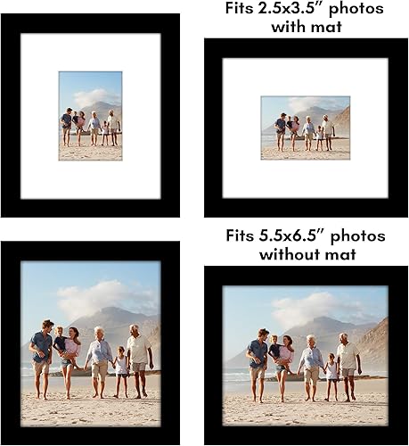 Vista 480 de Americanflat Portarretratos de 8 x 12 pulgadas con plexiglás pulido, juego de 2 portarretratos de 6 x 8 pulgadas con paspartú o para fotos de 8 x 12