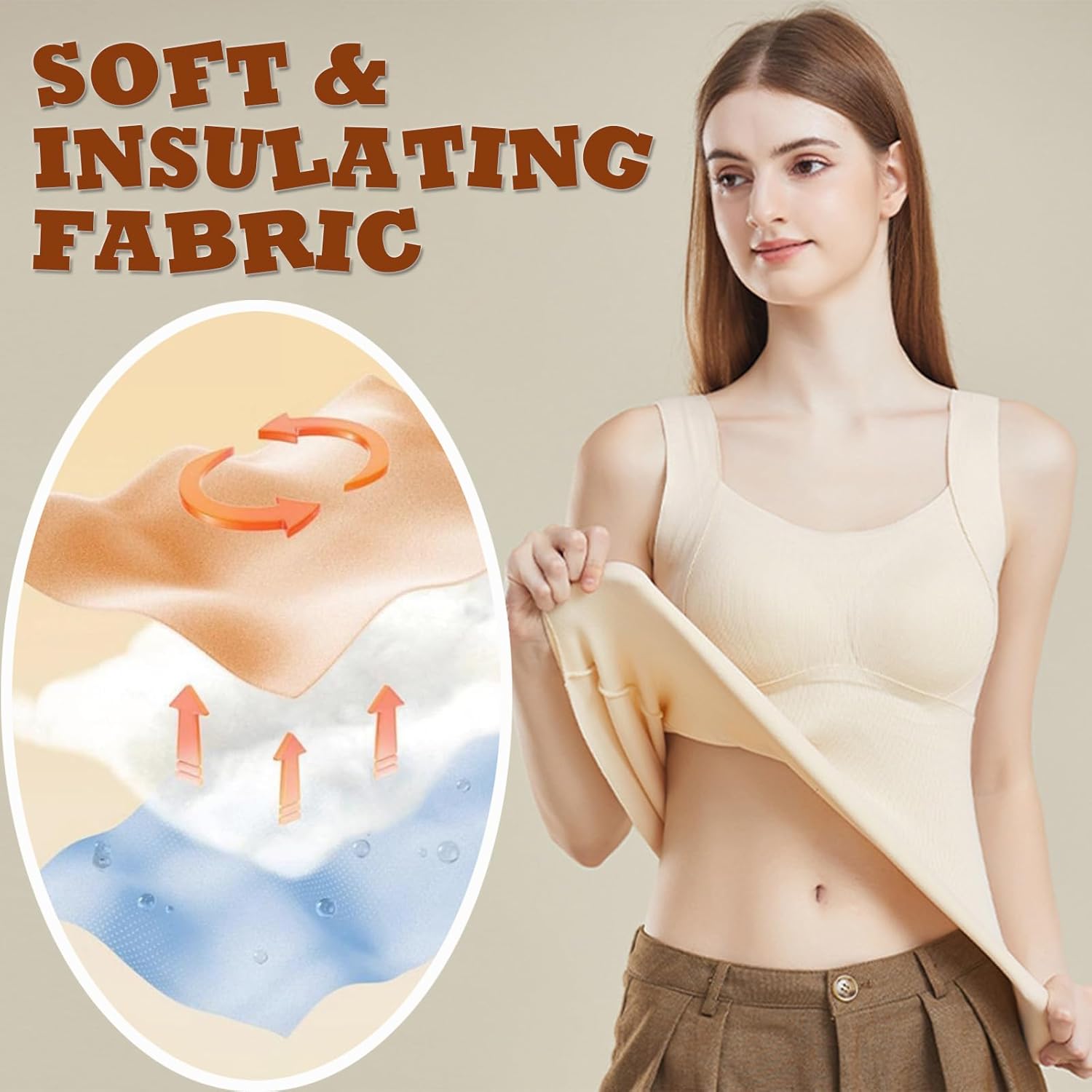 Thickened Warm Tank Top with Shelf Bra, 2 in 1 Womens Thermal Tank,Cashmere Silk Lifting Shelf Bra Tanks - Image 7