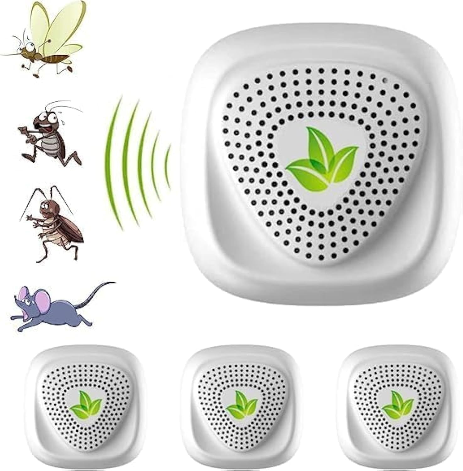 4PCS Pest Repeller, Efficient Spider and Mosquito Repellent Indoor Pest Control Device Repelling Spider, Mosquitoes, Mouse, Cockroach and Other Rodents, 100% Safe