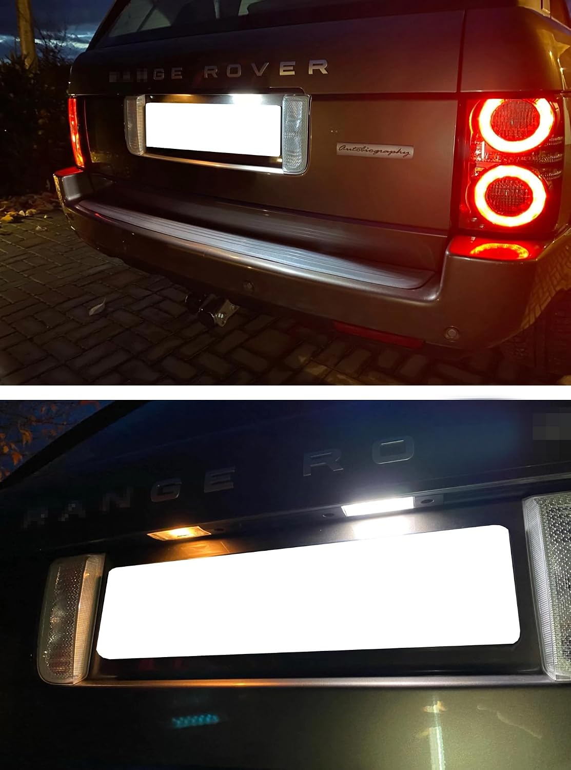 iJDMTOY OEM-Fit 3W Full LED License Plate Light Kit Compatible With 2005-13 Ranger Rover Sport, Discovery LR3 LR4 & 06-14 Freelander 2 LR2, Powered by 3-piece Osram Xenon White LED