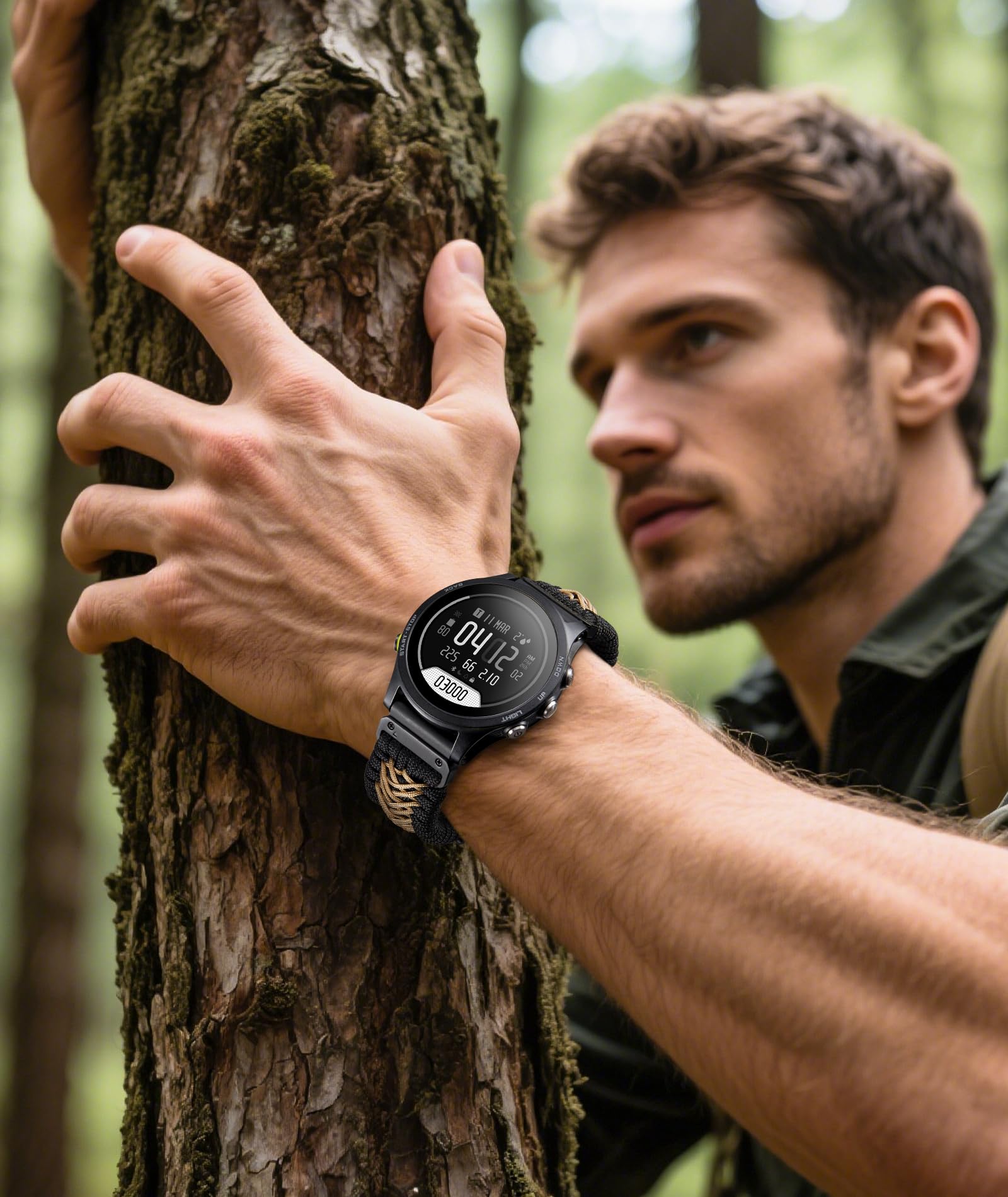 BINLUN Compatibile con Garmin Cinturino 22mm 26mm Paracord 550 Intrecciato Acciaio Cinturini per Orologio Compatibile con Quickfit Compatibile con Fenix ​​Compatibile con Forerunner