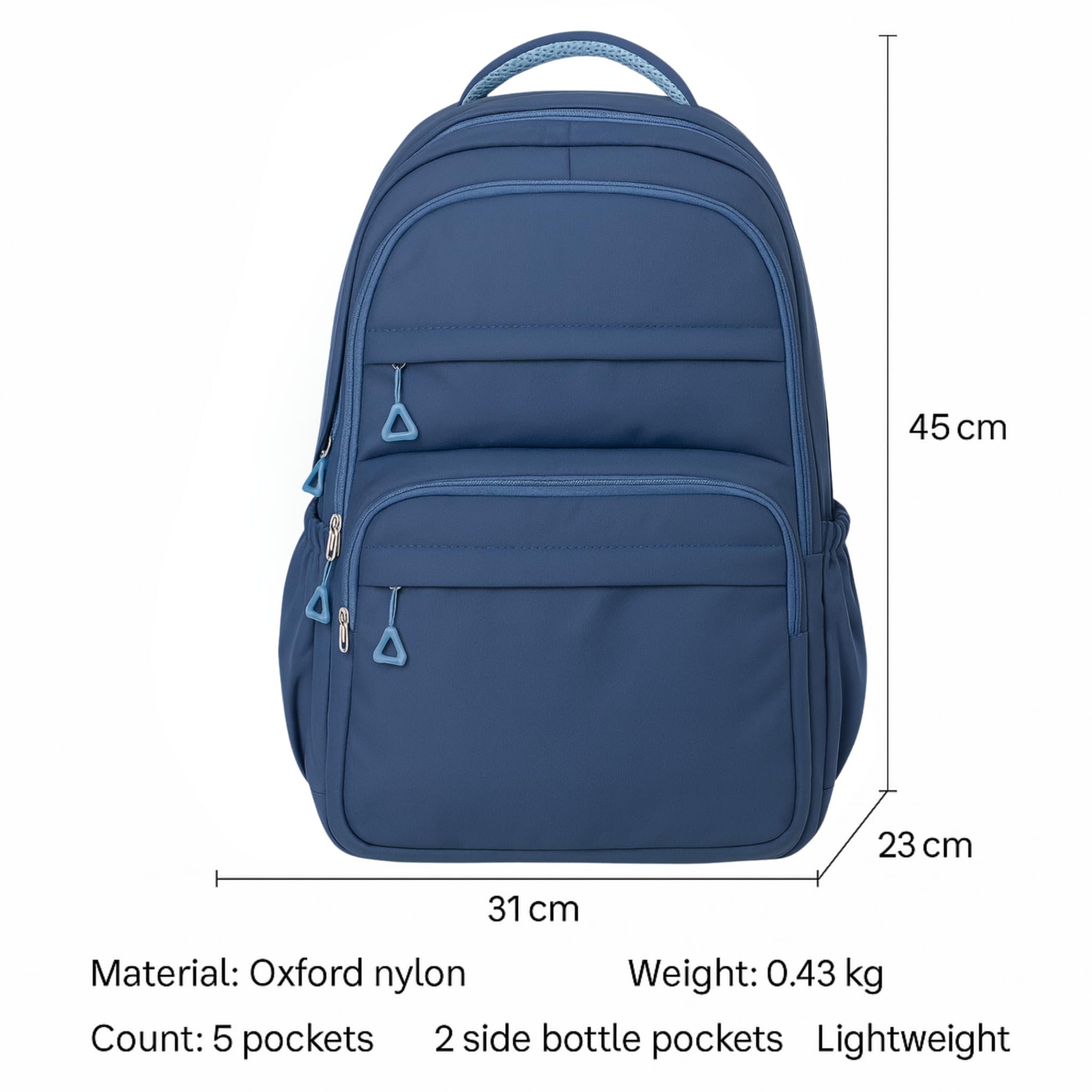 Lith Laptop Backpack, 5-Pocket Oxford Nylon School & Commuter Bag