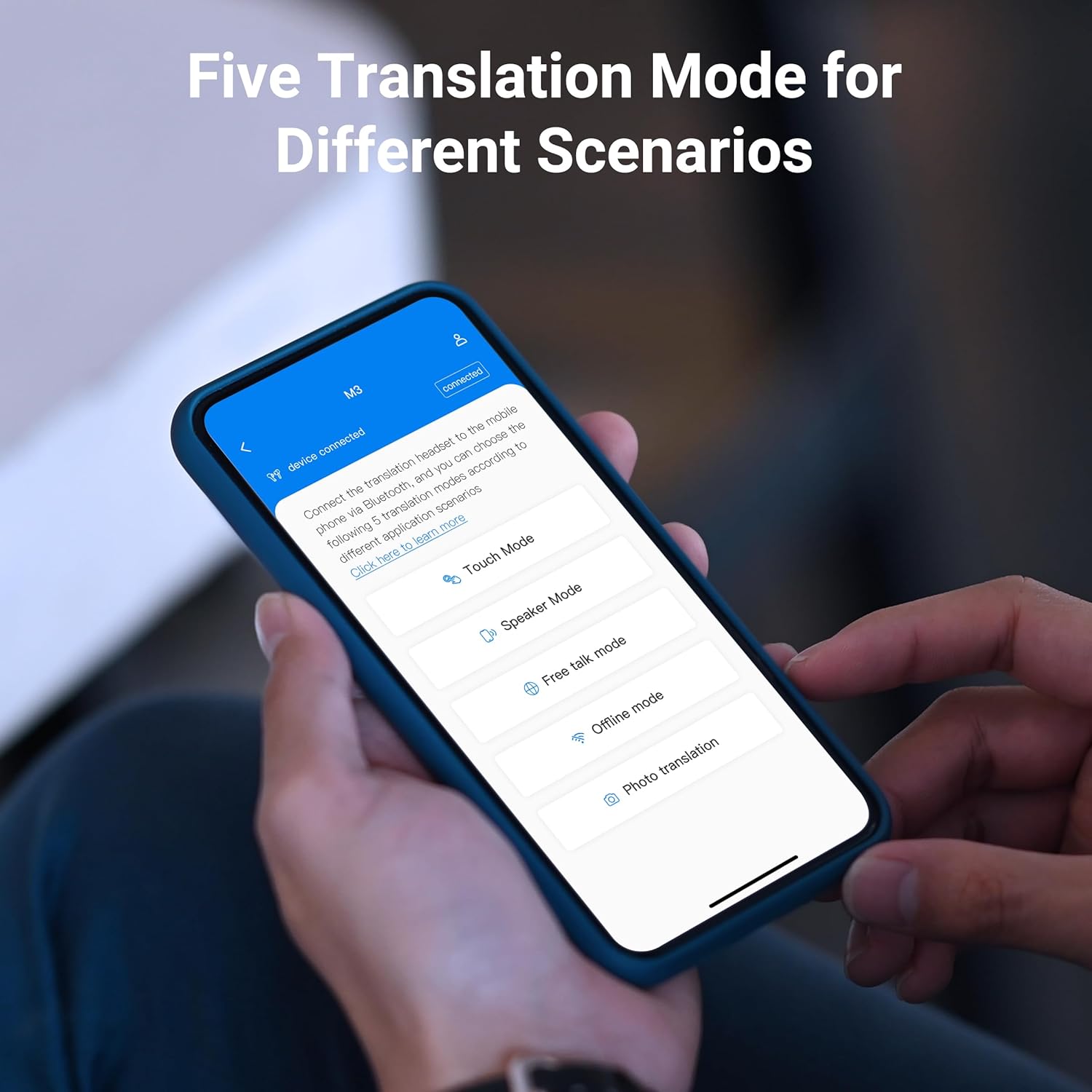 M3 AI Translation Earbuds Real Time, Offline Translator Device in 144 Languages, 3-in-1 Two-Way Audífonos Traductores, Language Headphones for iOS & Android, No Subscription Required (Black)