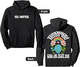 Groovy Mental Health Matters Be Kind Self Care Retro Tomorrow Needs You 988 Suicide Prevention Awareness Unisex Adult Pullover Hoodie
