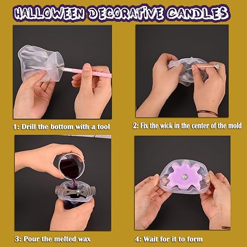 Miniatura 9 de Moldes de vela de Halloween 3D, molde de silicona para resina epoxi, vela, jabón hecho a mano, decoración de Halloween