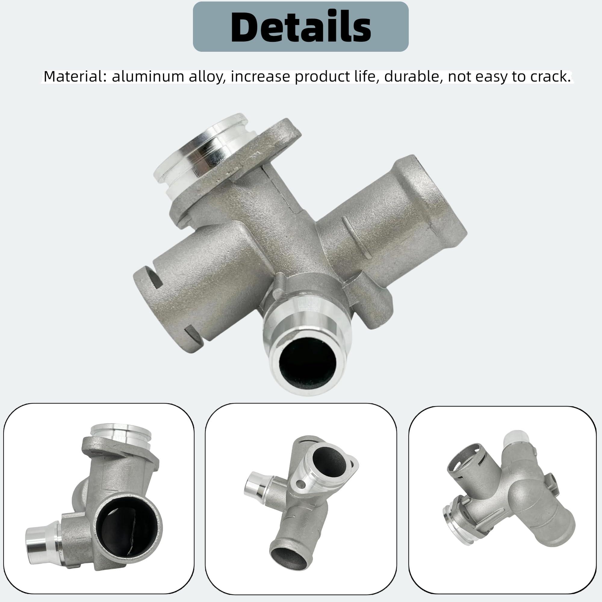 XIONGJIALIANG 06D121132C Aluminum Coolant Hose Flange Compatible