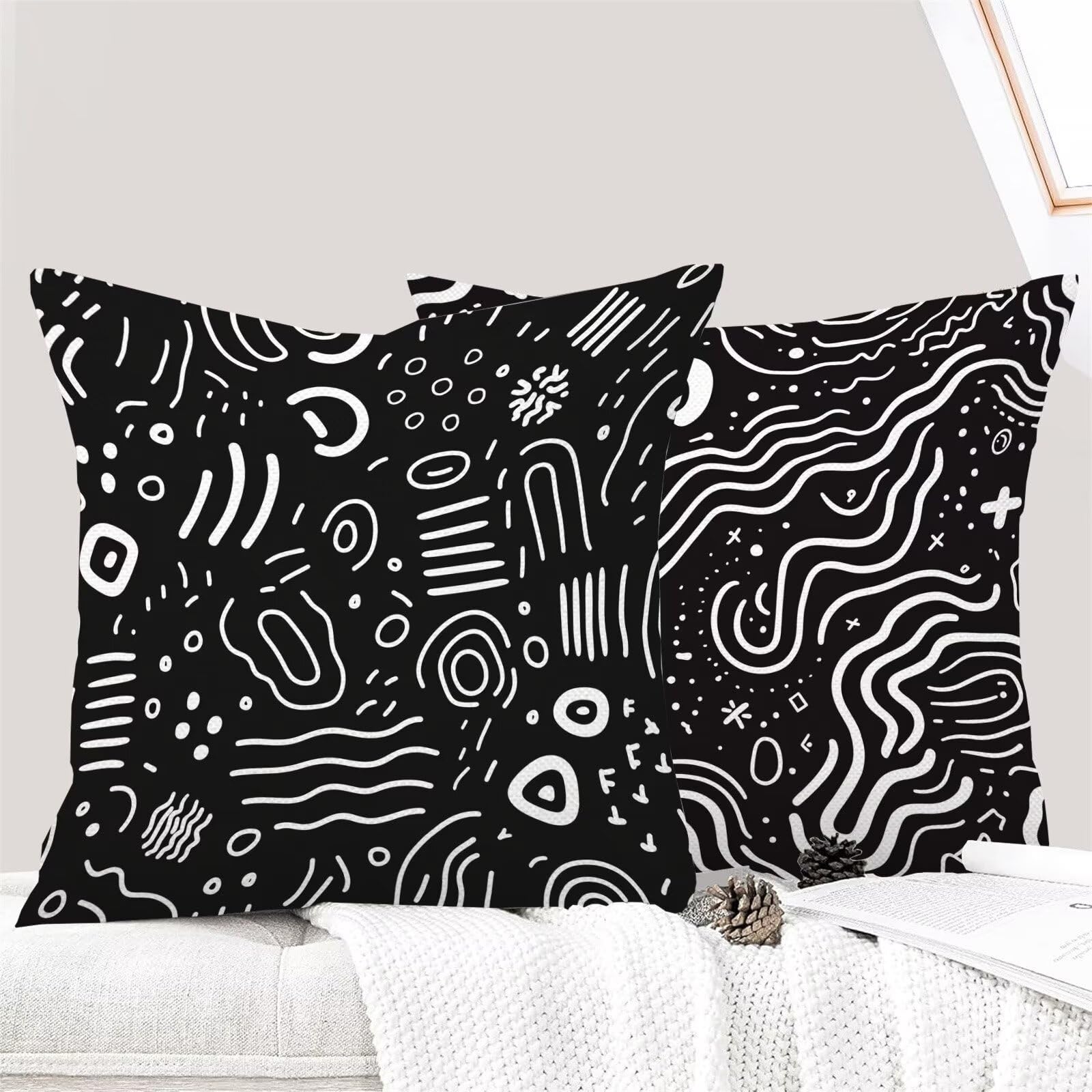 Juego de 4 Fundas Cojines Moderno Arte 60 x 60 cm Fundas Cojines, Decoración Moderna Cojin Exterior, para Sofá salón Cama Sillas Decoración,Cuadrado Terciopelo Sofá Cojín Exterior (Sin Almohada) m-494