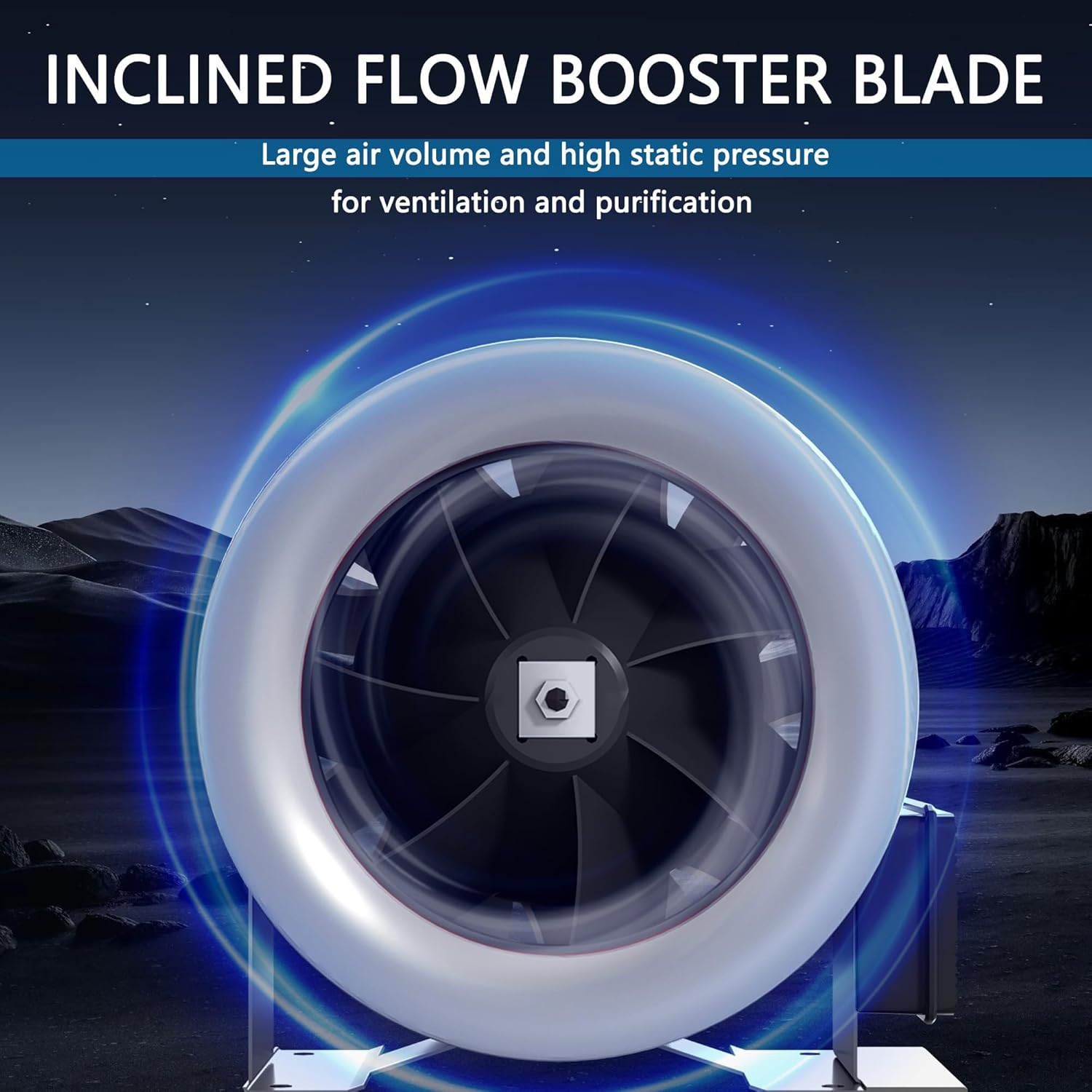 12 inch Inline Duct Fan 1900 CFM Constant Speed Ventilation Exhaust Fan - for Heating/Cooling Booster, Grow Tents, Hydroponics, with NSK/SKF Bearings, ETL Listed