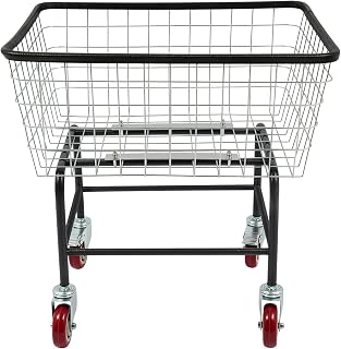 Laundry Cart, Heavy Duty Steel Wire Laundry Cart with Wheels, Commercial Rolling Laundry Basket for Homes, Hotels, Bathrooms, 26.77 * 21.5 * 26in