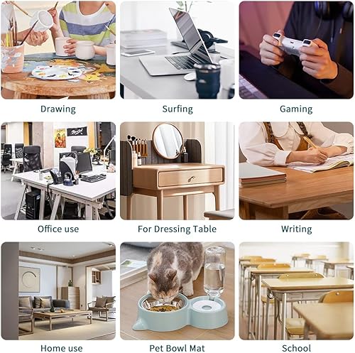 Miniatura 7 de Protector de escritorio transparente de 14 x 30 pulgadas, cubierta de superficie de escritura, tapete organizador de escritorio con alfombrilla para