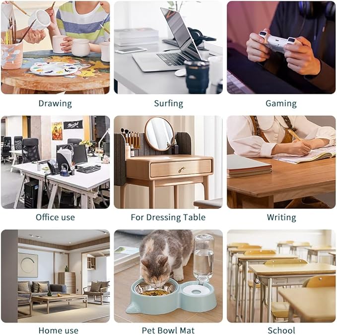 Alfombrilla de Escritorio Transparente PVC 17x36 Pulgadas con Mouse Pad miniatura 7