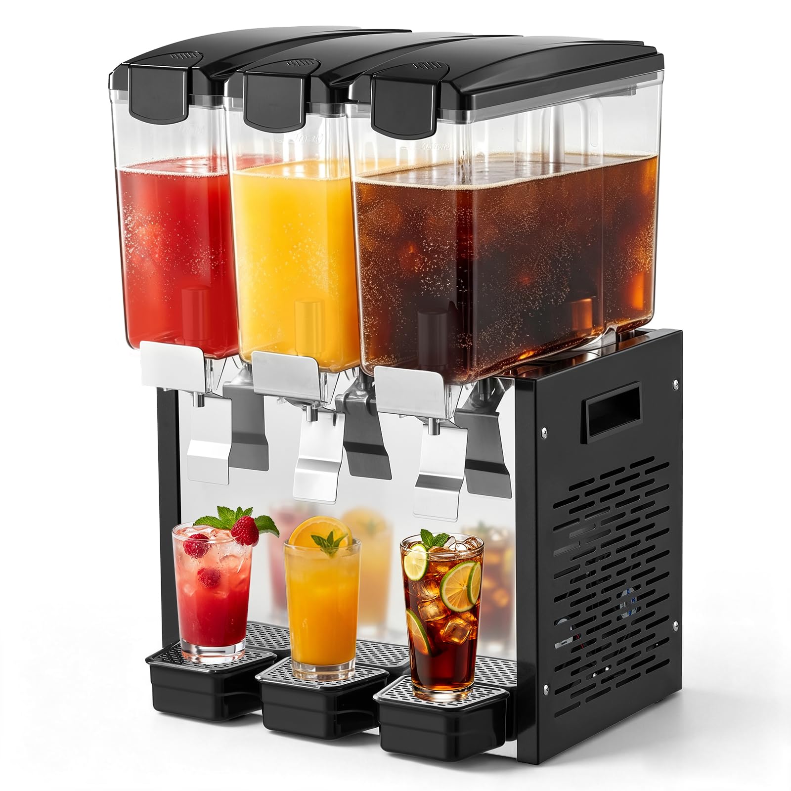 VEVOR Elektrischer Getränkespender 3 x 10 L 7-12 °C Saftspender PC-Behälter