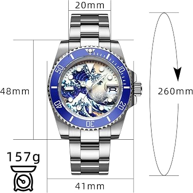 ADDIESDIVE Automatic Wristwatch for Men, Diver Watch 200M/300M, Mechanical NH35a, Stainless Steel Bracelet MY-H3-2