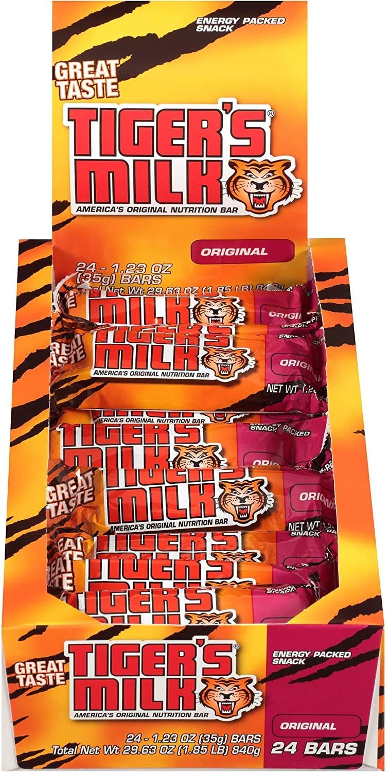 Tiger's Milk Protein Rich Nutrition Bar, Energy-Packed Snack, Zero Trans Fats, Fortified with Vitamins & Minerals, 1.23oz (Pack of 24)